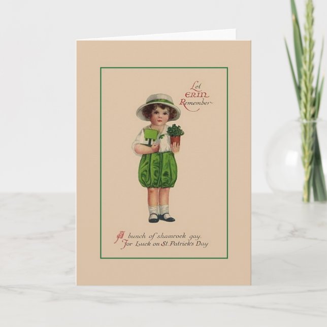 Carte de voeux Victorian Saint Patrick's Day Luck (Devant)