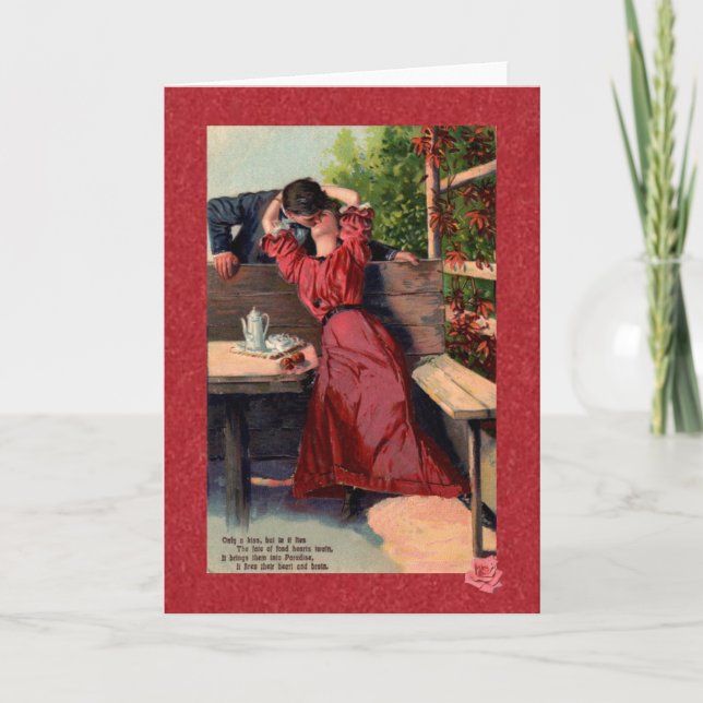 Carte de vœux victorienne de baiser (Devant)