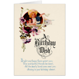 Carte de voeux victorienne de joyeux anniversaire