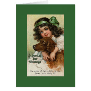 Carte de voeux victorienne du jour de St Patrick