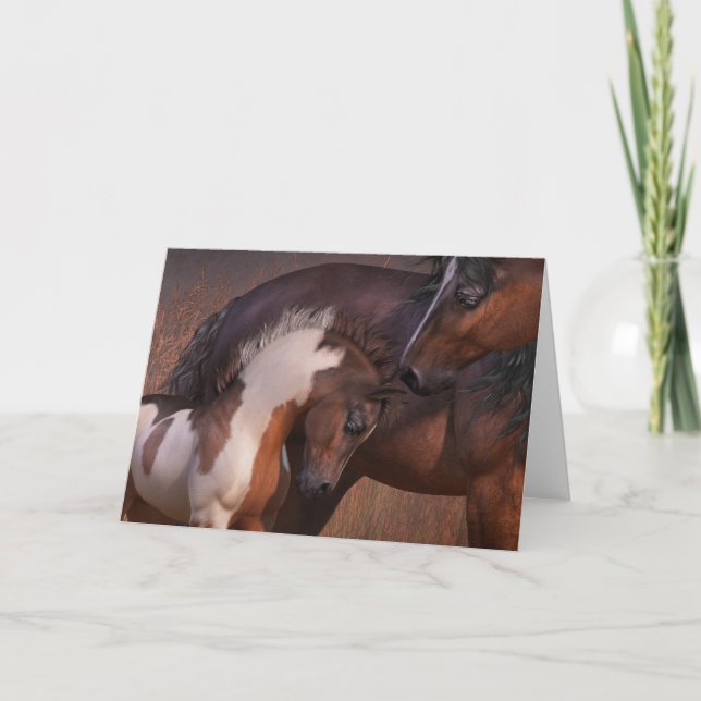 Carte de voeux vide de mouton et de poulain (Devant)