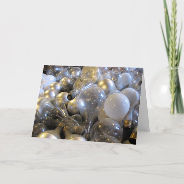 Carte de voeux vierge à l'ampoule lumineuse (Devant)