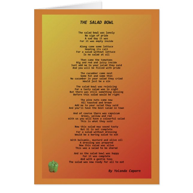 Carte de voeux vierge à salade Bowl (Devant)
