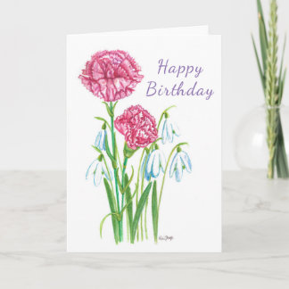 Carte de voeux vierge avec des fleurs de naissance