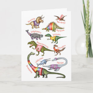 Carte de vœux vierge avec dinosaures fabuleux