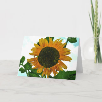 Carte de voeux vierge avec la photo de tournesol
