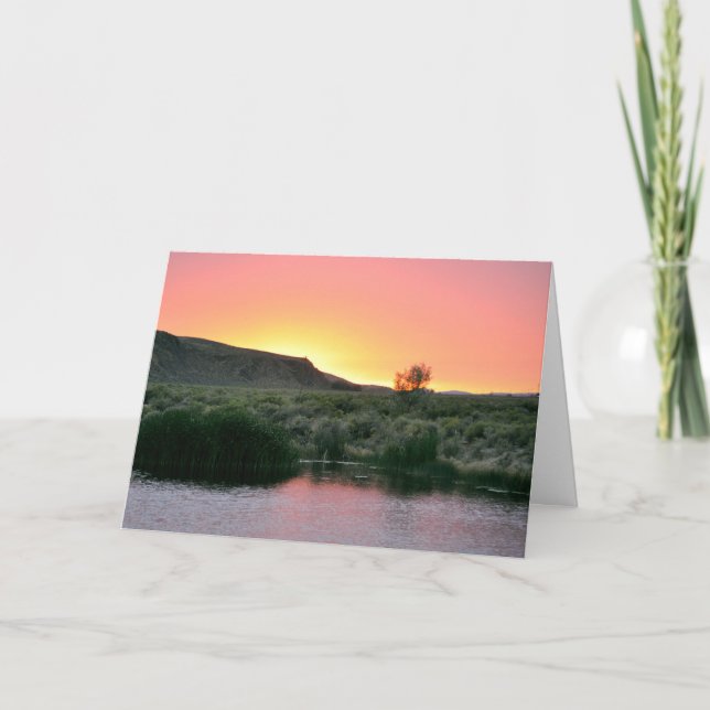 Carte de voeux vierge avec la photo Desert Sunset (Devant)