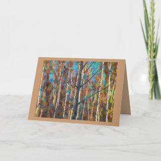 Carte de voeux vierge avec peupliers colorés