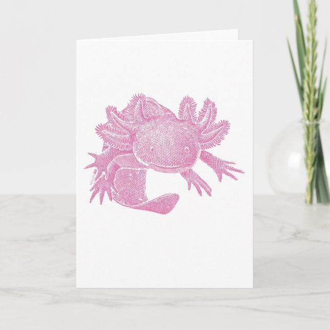 Carte de vœux vierge Axolotl - ROSE (Devant)