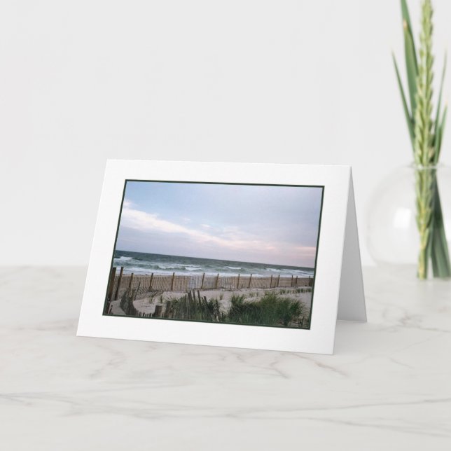 Carte de voeux vierge 'Breakers with Brown Fence' (Devant)