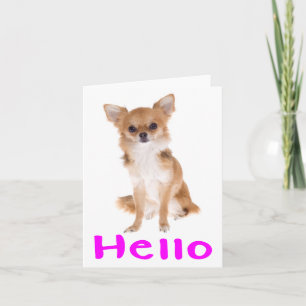 Carte de vœux vierge Chien Chihuahua chiot Bonjour