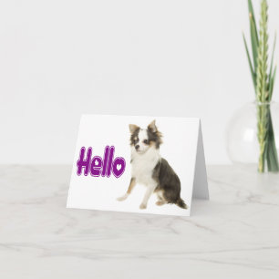 Carte de vœux vierge Chien Chihuahua chiot Bonjour