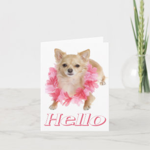 Carte de vœux vierge Chien Chihuahua chiot Bonjour