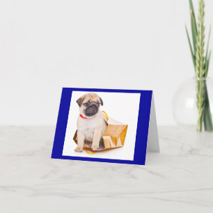 Carte de vœux vierge Chien chiot Pug