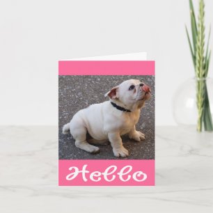 Carte de vœux vierge Chiot Bouledogue Anglais Bonj