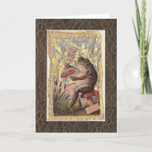 Carte de voeux vierge Collage victorien Fleurs de