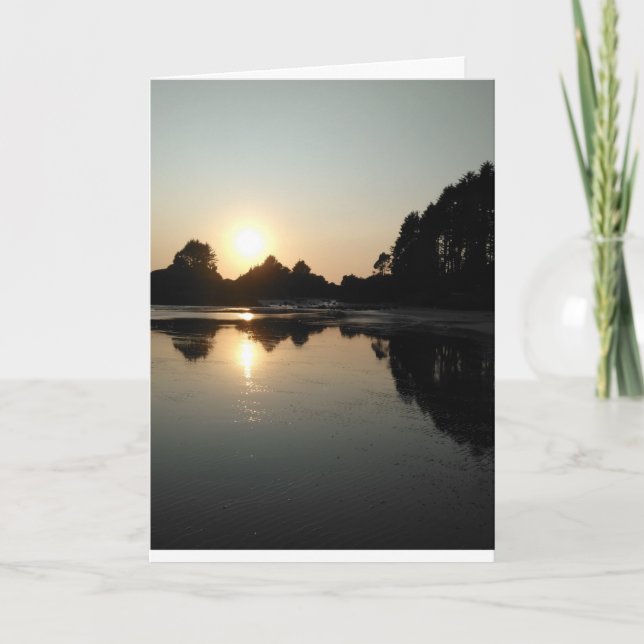 Carte de vœux vierge - Coucher de soleil à Tofino (Devant)