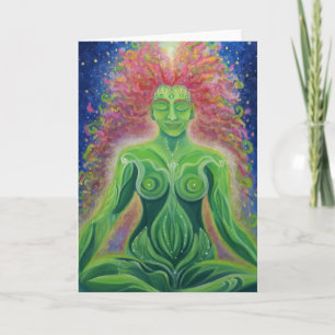 Carte de voeux vierge d'art, méditation originale