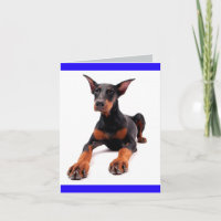 Carte de vœux vierge de chiot Doberman Pinscher