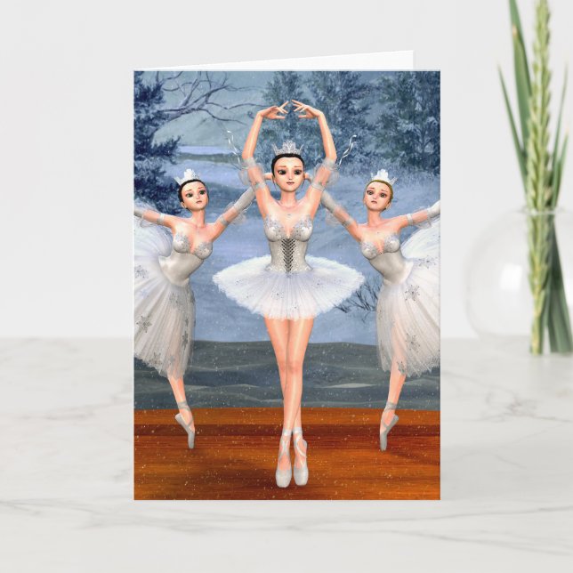Carte de vœux vierge de danseuses de ballet de Ter (Devant)
