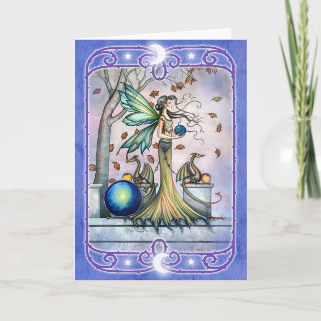 Carte de vœux vierge de dragon fée (Devant)