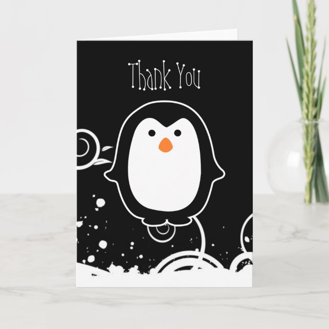 Carte de voeux {vierge} de Merci de pingouin (Devant)