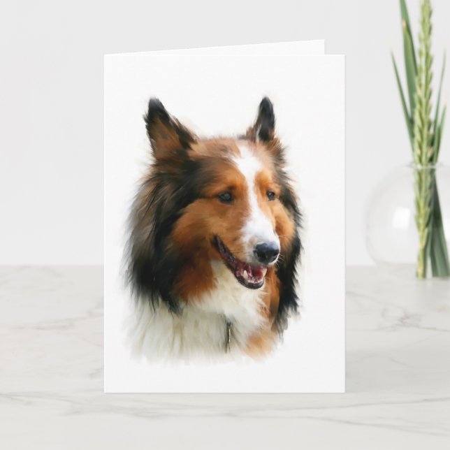 Carte de voeux vierge de Sheltie (Devant)