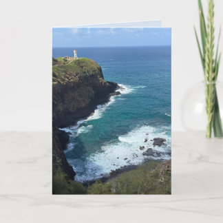 Carte de vœux vierge du phare d'Hawaii