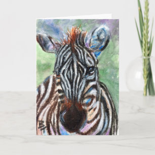 Carte de voeux vierge du portrait ACEO de zèbre