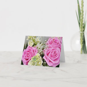 Carte de vœux vierge Fleurs de rose rose floral