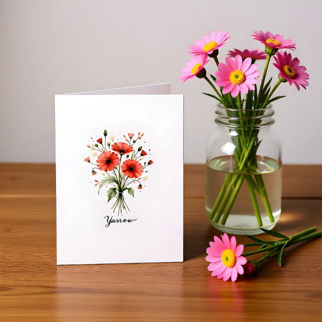 Carte de vœux vierge florale d'achillée millefeuil (Créateur téléchargé)