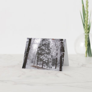 Carte de vœux vierge Forêt d'hiver