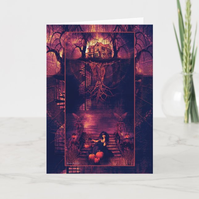Carte de vœux vierge Home Spooky Home (Devant)