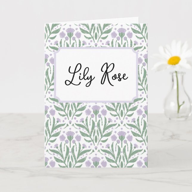 Carte de vœux vierge personnalisable (Petite plante)
