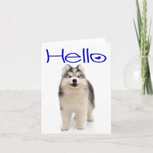 Carte de vœux vierge pour chiot husky sibérien