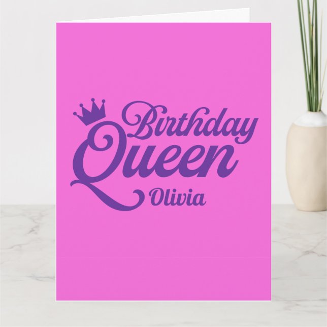Carte de vœux vierge Reine d'anniversaire (Devant)