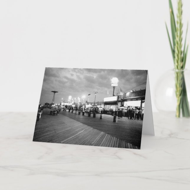 Carte de voeux vierge 'The Boardwalk at Night' (Devant)
