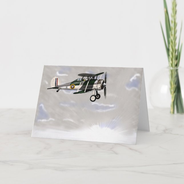 Carte de voeux vierge Vintage pour les aéronefs (Devant)