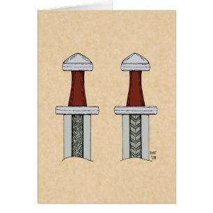 Carte de voeux Viking Sword Motif Welding