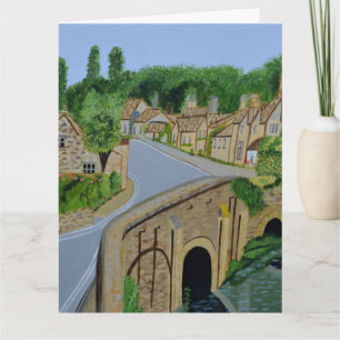 Carte de vœux Village Cotswolds Angleterre 