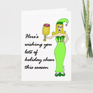 Carte de voeux Vin Elf Holiday