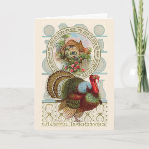 Carte de voeux Vintage "A Joyful Thanksgiving"