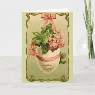 Carte de voeux vintage allemande Ornate Easter Egg