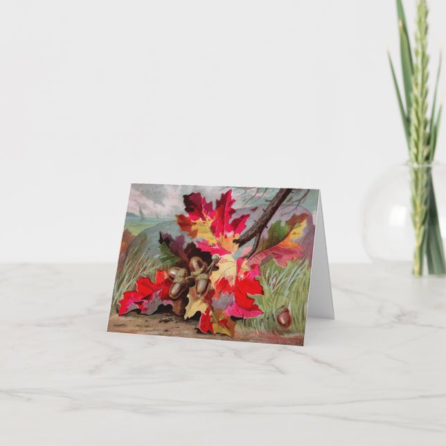 Carte de voeux Vintage au solstice d'automne avec  (Devant)