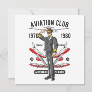 Carte de voeux vintage Aviation Club