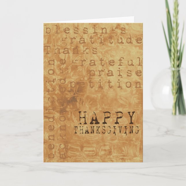 Carte de voeux Vintage bon thanksgiving (Devant)