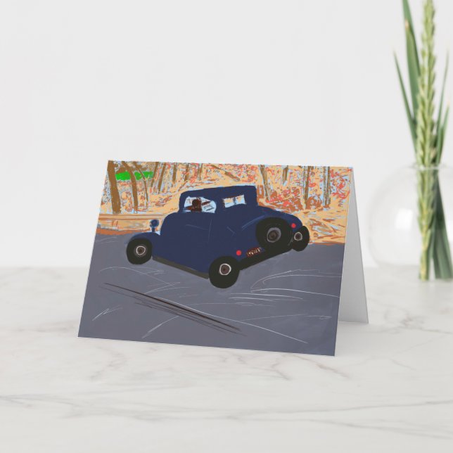 Carte de voeux Vintage Car (Devant)