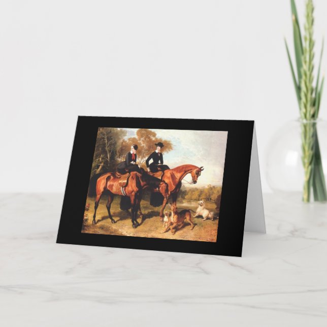 Carte de voeux Vintage Cheval (Devant)