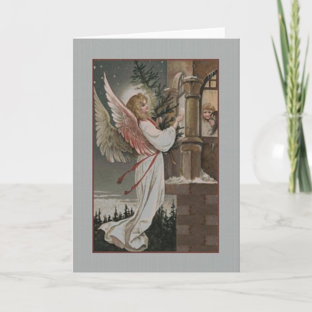 Carte de voeux Vintage Christmas Angel and Childre (Devant)