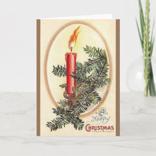 Carte de voeux Vintage Christmas Candle